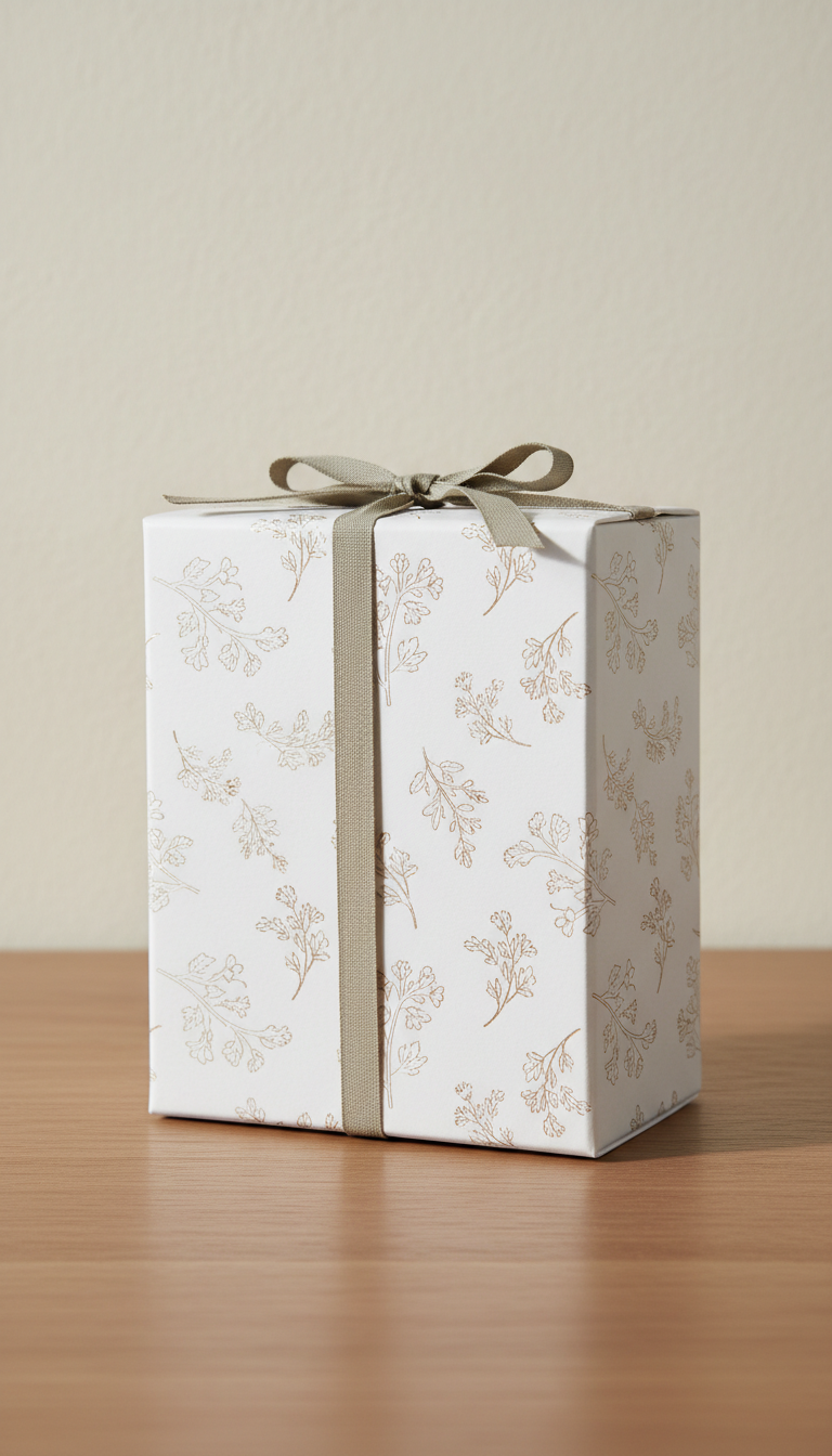 Engraved Gift Box With Ribbon Closure