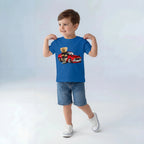 Kids Teddy Bear Racing Car T-Shirt - Black